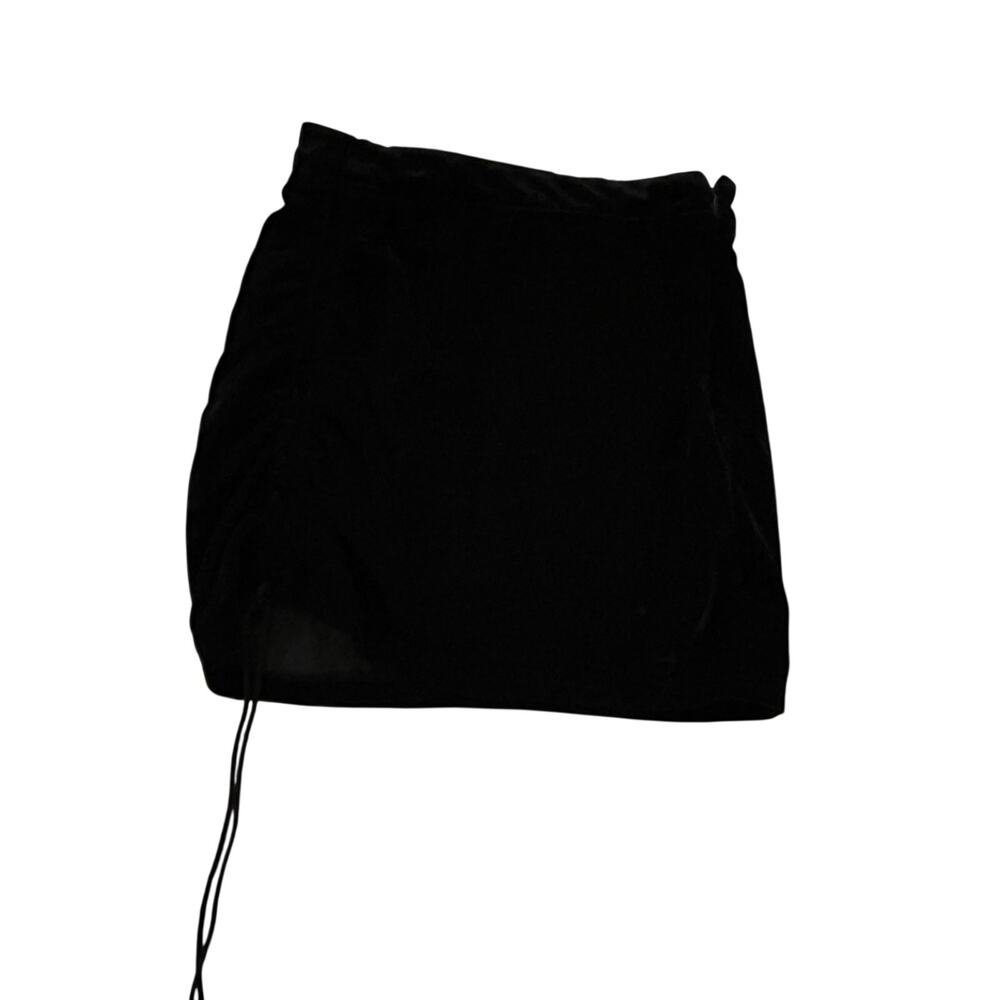 Free People Vivienne Black Velvet Cinch Mini Skirt - Size 2